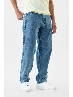 Snitch - Blue Washed Relaxed Casual Jeans for Men