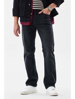 Snitch - Black Washed Straight Casual Jeans for Men