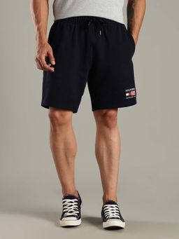 Tommy Hilfiger - Navy Blue Regular Fit Logo Mid Rise Shorts