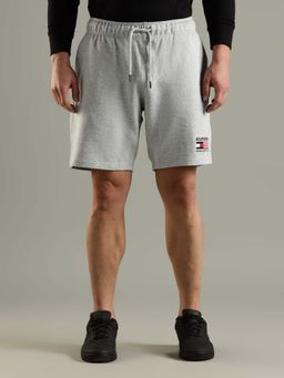 Tommy Hilfiger - Grey Regular Fit Logo Mid Rise Shorts