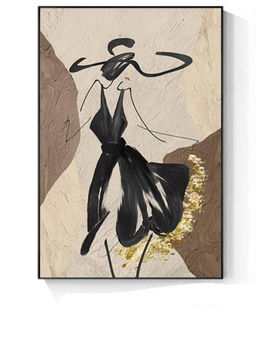 Smokey Cocktail - Dancing Lady Black Frame Wall Painting