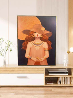 Smokey Cocktail - Glam Up Rust Gold Frame Wall Painting