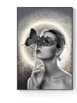 Smokey Cocktail - Glam Women Black Frame Painting