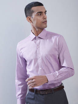 Turtle - Mane's Mauve Solid Collar Neck Formal Shirt