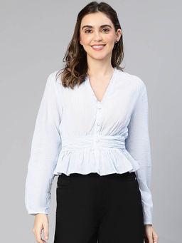 Oxolloxo - Blue Stripes Regular Fit Top