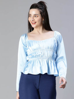 Oxolloxo - Blue Solid Regular Fit Top