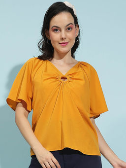 Oxolloxo - Yellow Solid Regular Fit Top
