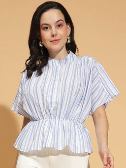 Oxolloxo - Blue Stripes Regular Fit Top