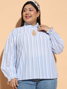 Oxolloxo - Blue Stripes Regular Fit Top