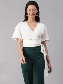 Oxolloxo - White Solid Regular Fit Top