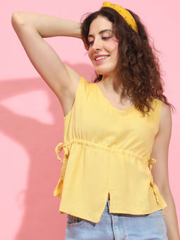 Oxolloxo - Yellow Solid Regular Fit Top