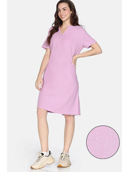 Zivame - 2 Mile Fashion Knit Cotton Loungewear Dress - Mauve Mist