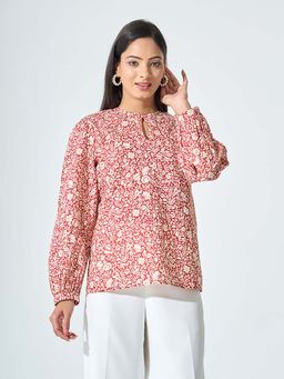 SALT Attire - Henna Floral Round Neck Top