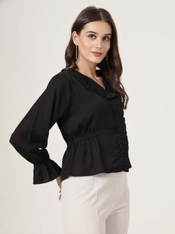 Style Quotient - Women Black Frill Top