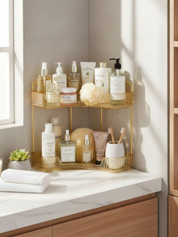 Mason Home - Two Tier Corner Cosmetic Storage Rack - Amber