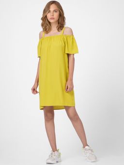 ONLY - Women Solid Yellow Dress