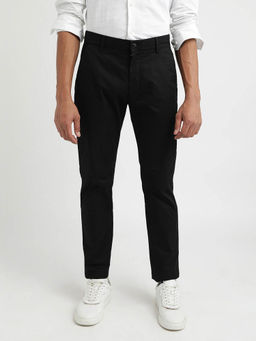 Calvin Klein - Black Tapered Fit Solid Mid Rise Trouser