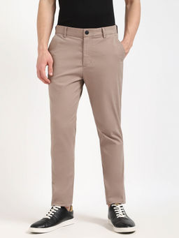 Calvin Klein - Peach Tapered Fit Solid Mid Rise Trouser