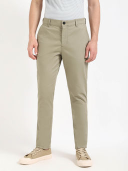 Calvin Klein - Brown Tapered Fit Solid Mid Rise Trouser