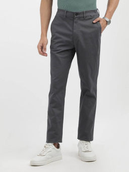 Calvin Klein - Grey Slim Fit Solid Mid Rise Trouser