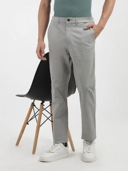 Calvin Klein - Grey Slim Fit Solid Mid Rise Trouser