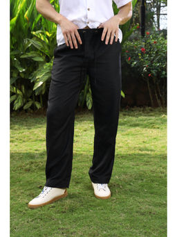 roar for good - Hemp Lounge Breathable Soft and Midnight Black Shade Trouser