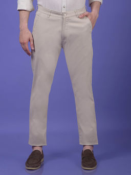 CRIMSOUNE CLUB - Men Beige Printed Trouser