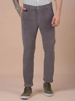 CRIMSOUNE CLUB - Men Grey Printed Corduroy Trouser