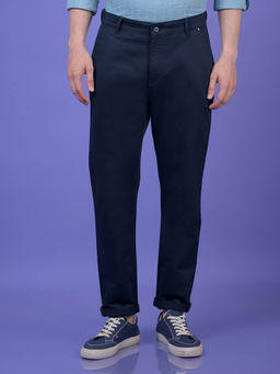 CRIMSOUNE CLUB - Men Navy Blue Trouser