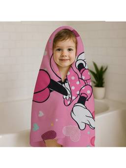 Prakartik - 100% Cotton Fur For Kids Cartoon Printed Boys And Girls Bath Towels -Pink