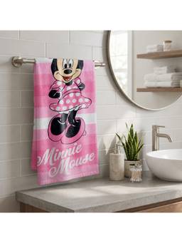 Prakartik - 100% Cotton Fur For Kids Cartoon Printed Boys And Girls Bath Towels -Pink