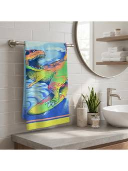 Prakartik - 100% Cotton Fur For Kids Cartoon Printed Boys And Girls Bath Towels -Sky Blue