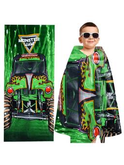 Prakartik - 100% Cotton Fur For Kids Cartoon Printed Boys And Girls Bath Towels -Green