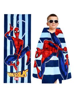 Prakartik - 100% Cotton Fur For Kids Cartoon Printed Boys And Girls Bath Towels -Red And Blue