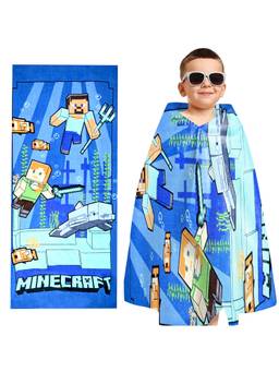 Prakartik - 100% Cotton Fur For Kids Cartoon Printed Boys And Girls Bath Towels -Navy,Blue