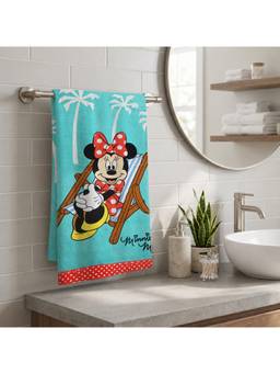 Prakartik - 100% Cotton Fur For Kids Cartoon Printed Boys And Girls Bath Towels -Blue And Red