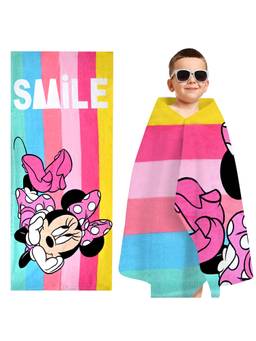 Prakartik - 100% Cotton Fur For Kids Cartoon Printed Boys And Girls Bath Towels -Pink