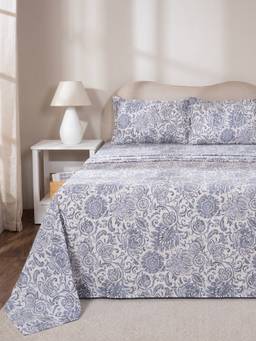 Maspar - 100% Cotton 144 Tc Double Bedsheet With 2 Pillow Covers