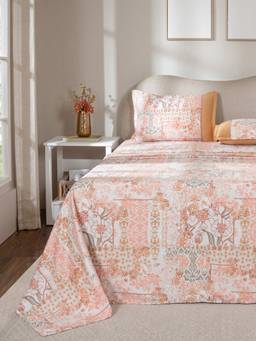 Maspar - 100% Cotton 300 Tc Double Bedsheet With 2 Pillow Covers