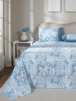 Maspar - 100% Cotton 300 Tc Double Bedsheet With 2 Pillow Covers