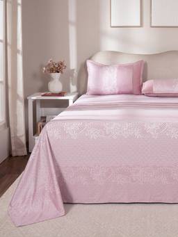 Maspar - 100% Cotton 300 Tc Double Bedsheet With 2 Pillow Covers