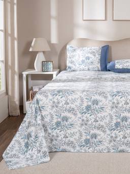 Maspar - 100% Cotton 300 Tc Double Bedsheet With 2 Pillow Covers