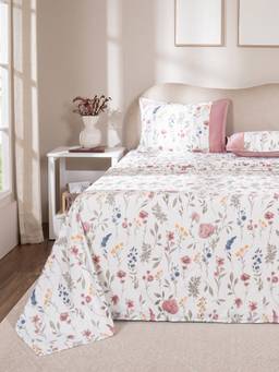 Maspar - 100% Cotton 300 Tc Double Bedsheet With 2 Pillow Covers