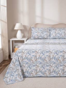 Maspar - 100% Cotton 144 Tc Double Bedsheet With 2 Pillow Covers
