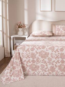 Maspar - 100% Cotton 300 Tc Double Bedsheet With 2 Pillow Covers