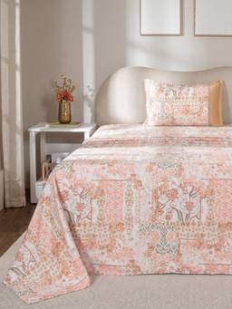 Maspar - 100% Cotton 300 Tc Single Size Bedsheet With 1 Pillow Cover