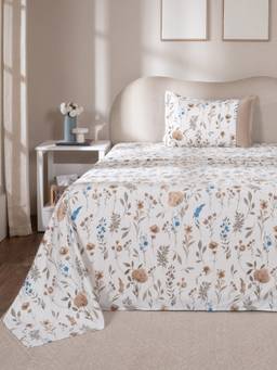 Maspar - 100% Cotton 300 Tc Single Size Bedsheet With 1 Pillow Cover