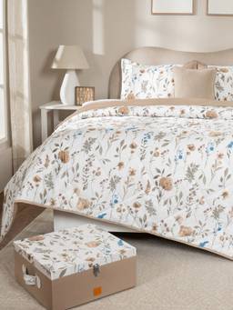 Maspar - 6-Piece Cotton Double Bed Quilt Bedding Set With Gift Box