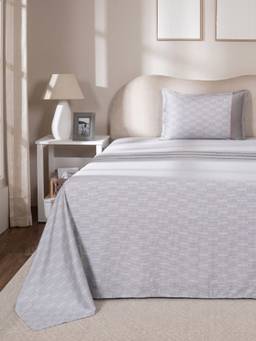 Maspar - 100% Cotton 300 Tc Single Size Bedsheet With 1 Pillow Cover