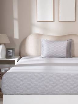Maspar - 100% Cotton Printed Single Bed Fitted Bedsheet With 1 Pillow Case -300 Tc